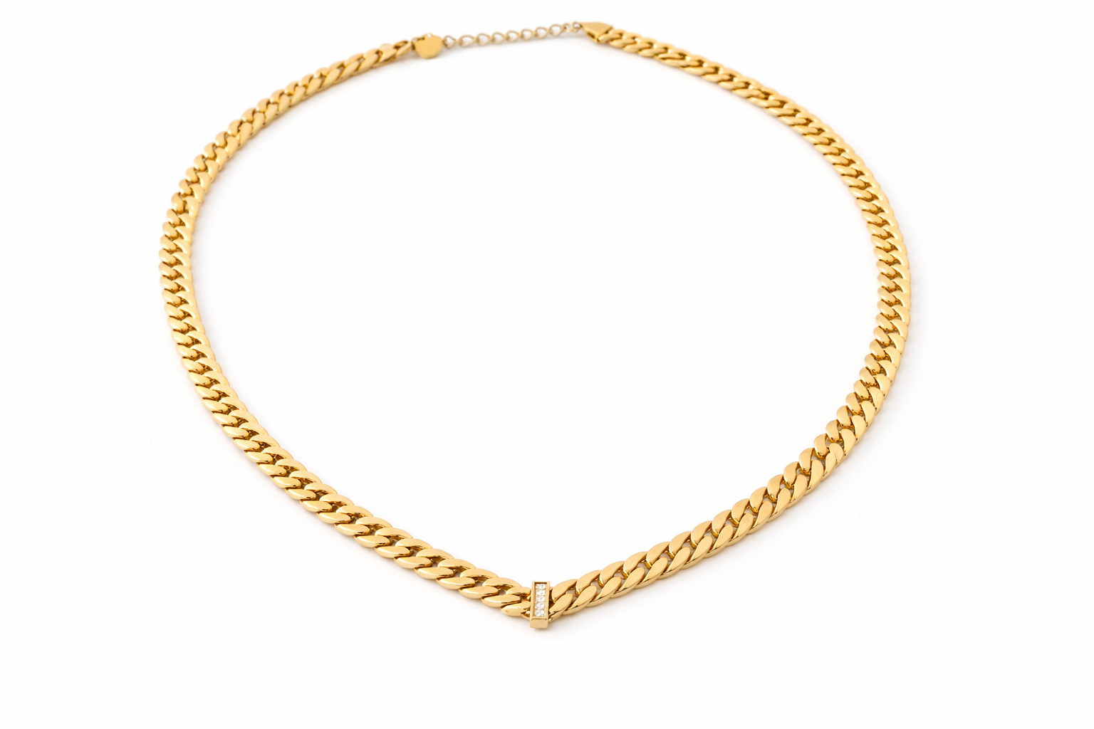 Victoria Diamond V Necklace – Waterproof Mesh Chain Necklace