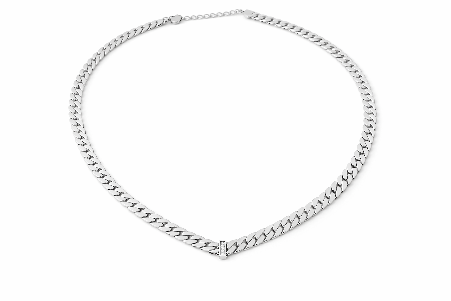 Victoria Diamond V Necklace – Waterproof Mesh Chain Necklace