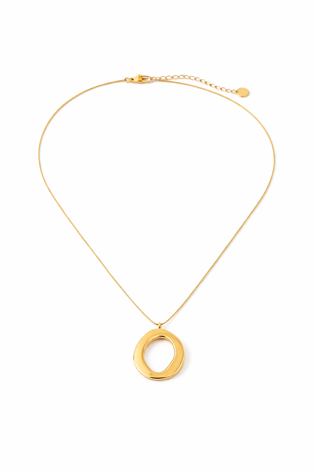 Camille Open Circle Statement Necklace – Waterproof Stainless Steel Necklace