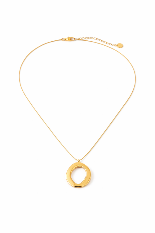 Camille Open Circle Statement Necklace – Waterproof Stainless Steel Necklace