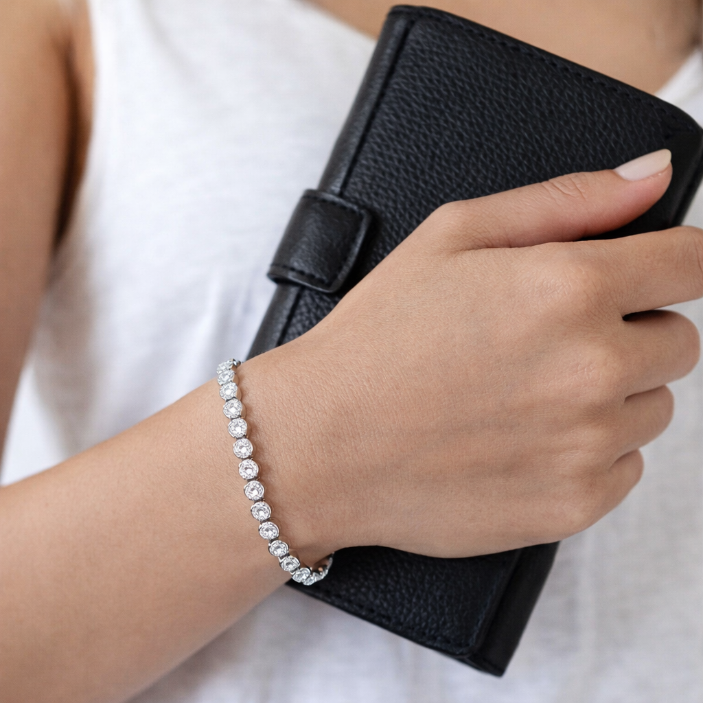 Tennis Bracelet Frosted In Diamonds – Waterproof Diamond Bracelet