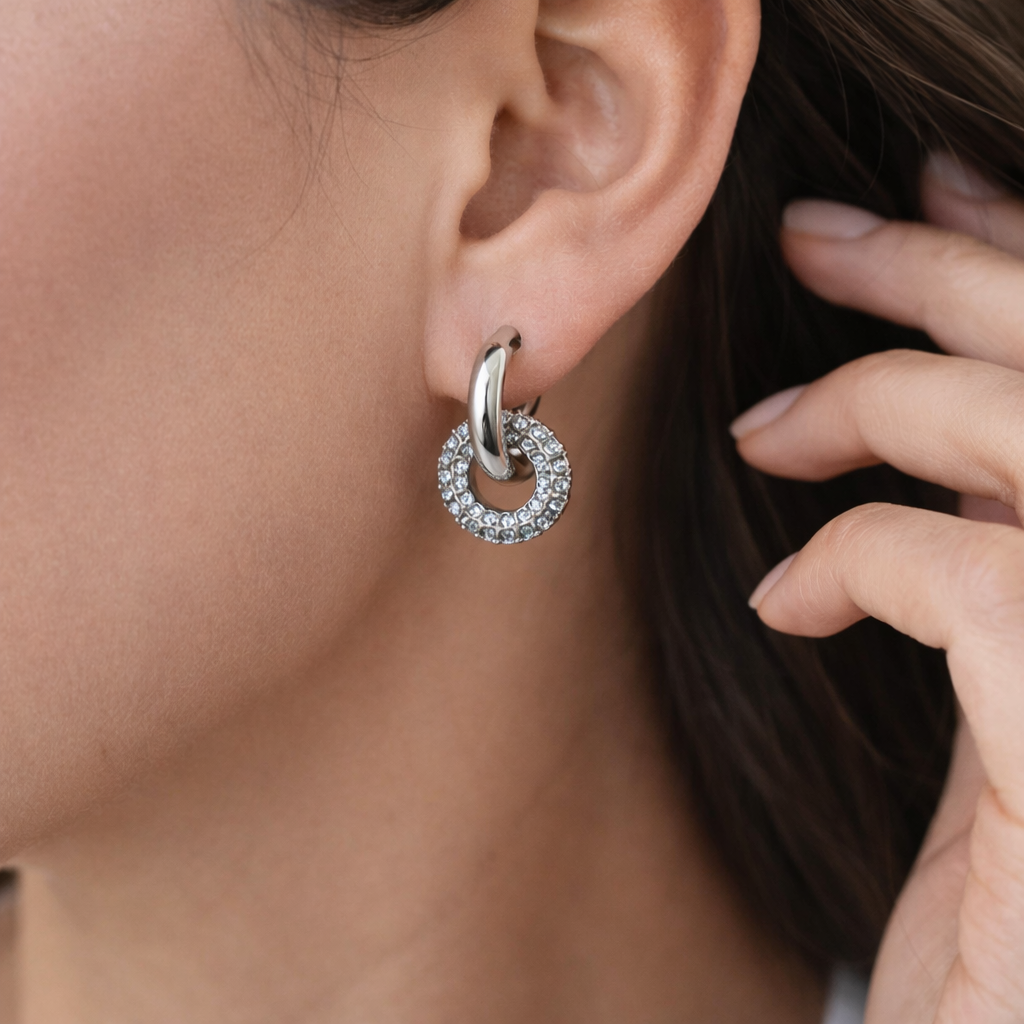 Ivy Interlock Hoop Earrings – Waterproof