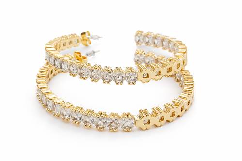 Bold and Beautiful Diamond Hoop Earrings – Waterproof