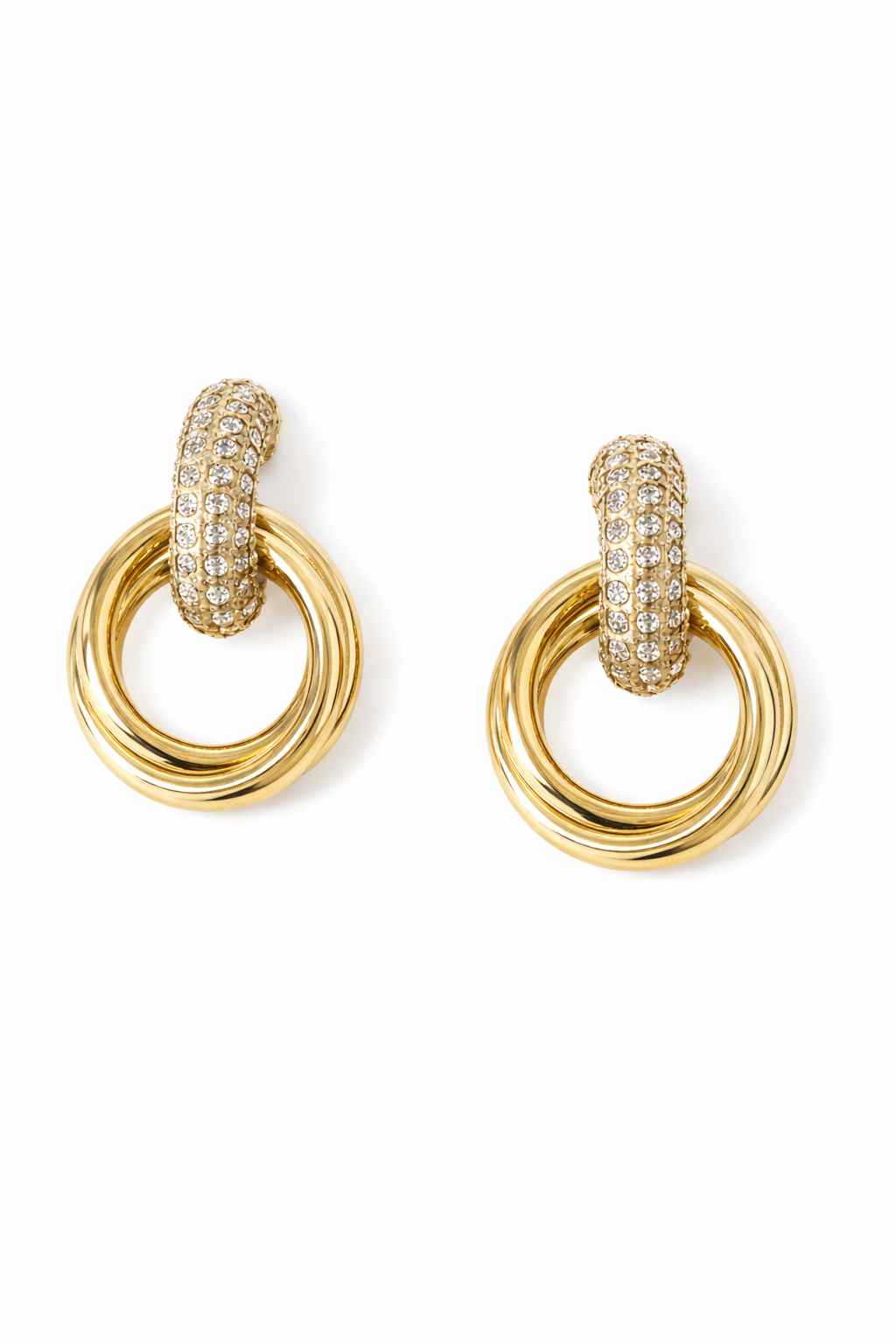 Double Hoop Diamond Earrings – Waterproof Layered Hoop Earrings