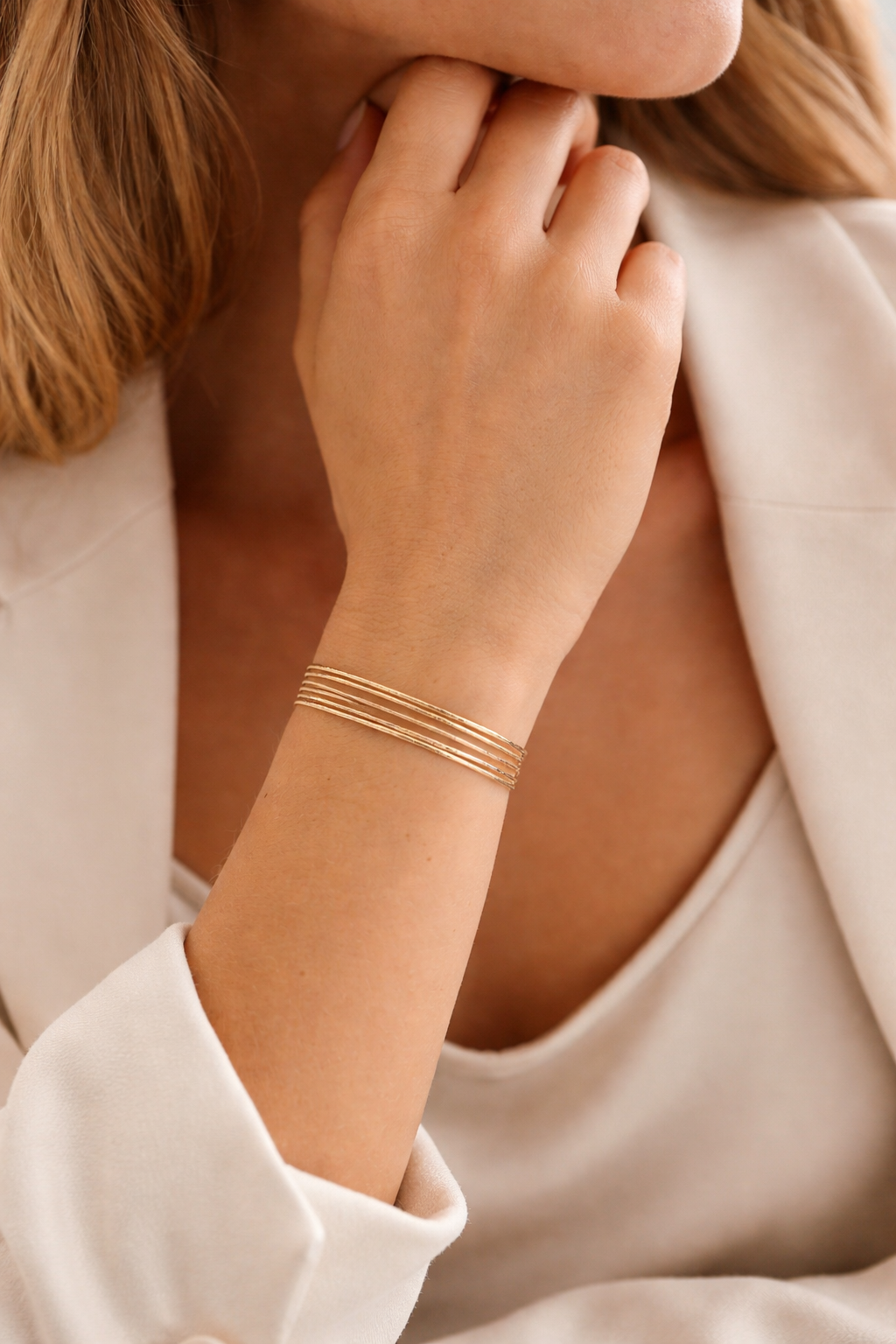 Delicately Detailed Bracelet – Layered Gold Bracelet for Everyday Elegance