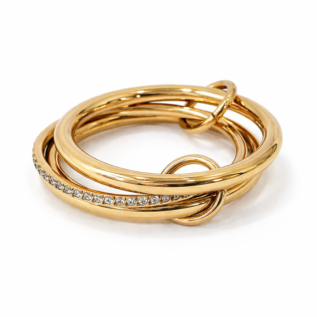 Layered In Diamonds Ring – Waterproof Gold Statement Ring