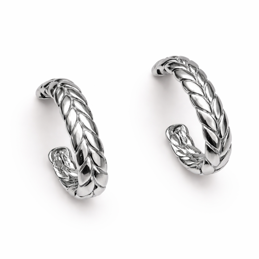 Braided Oval Hoop Earrings – Waterproof Gold Earrings