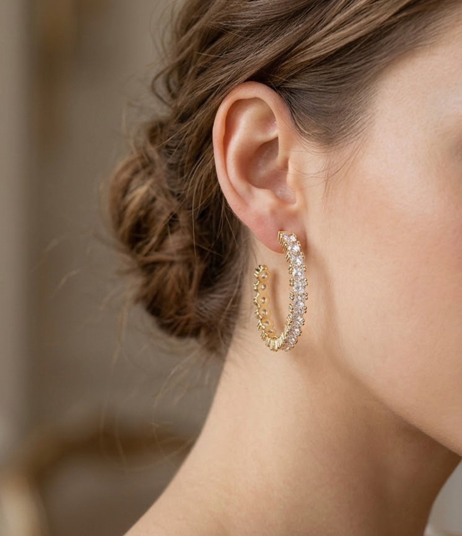 Bold and Beautiful Diamond Hoop Earrings – Waterproof